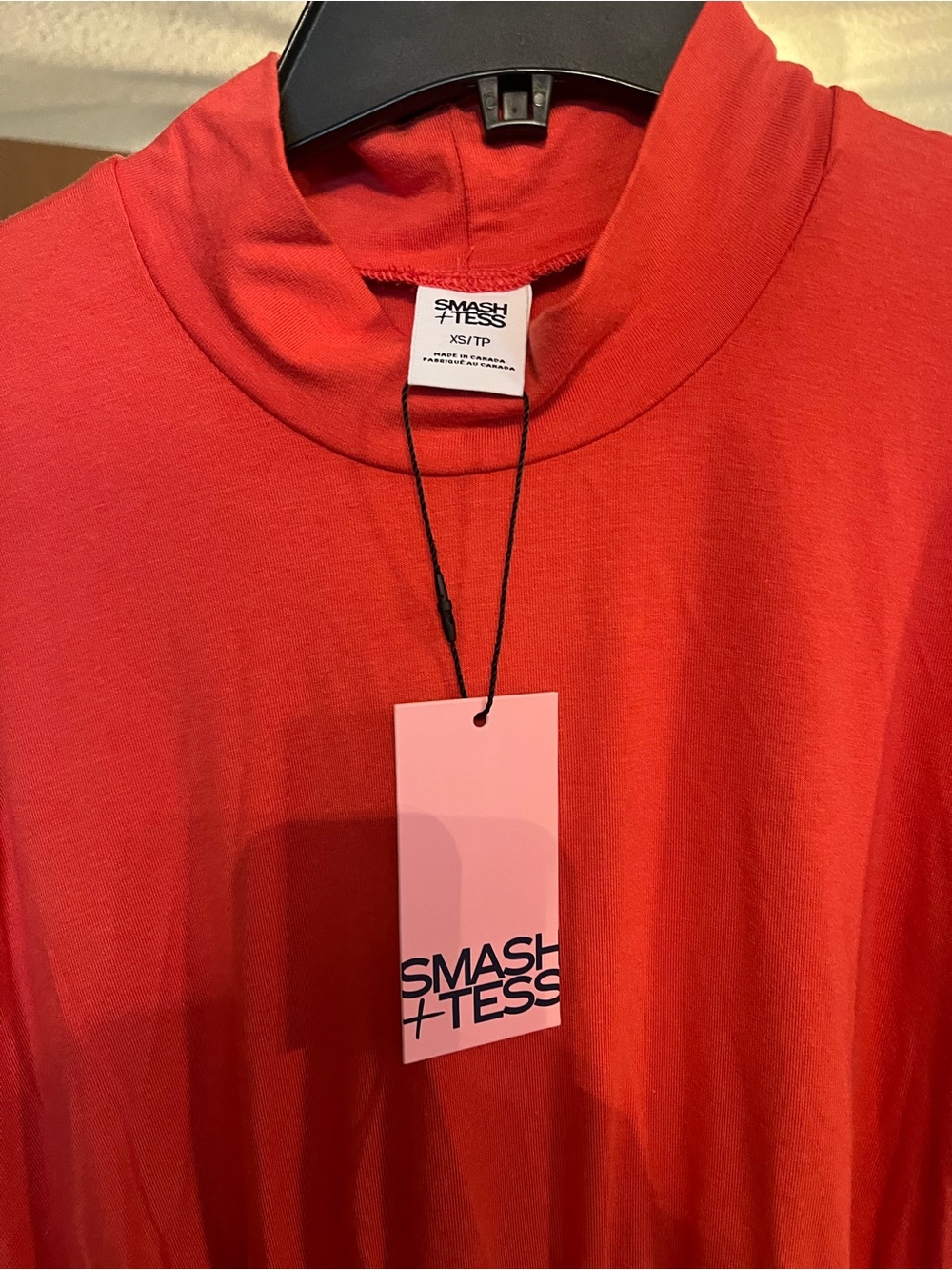 Sleeveless stretchy Orange Midi Dress with pockets - Smash + Tess - Picture 4 of 7
